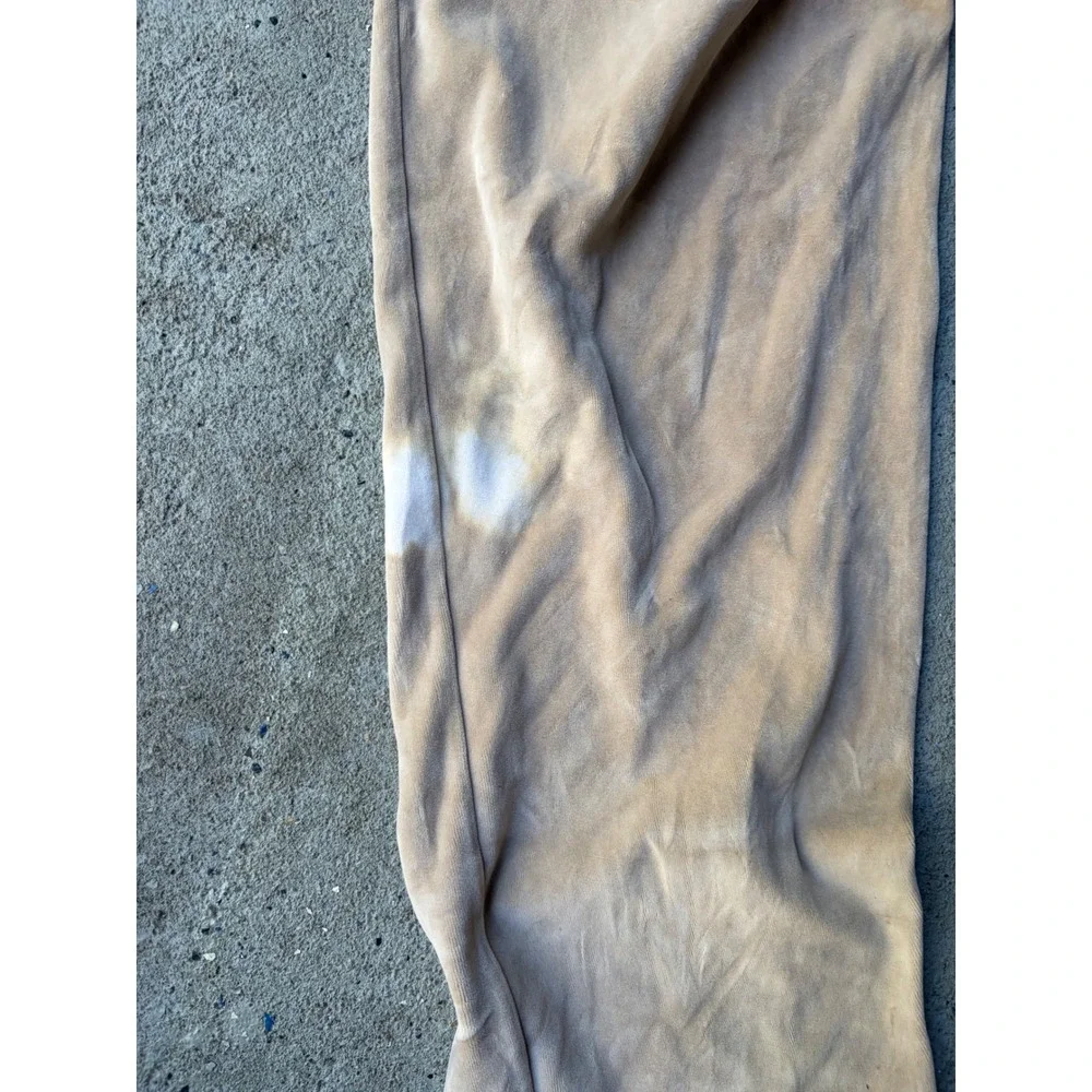 Vintage Baggy FUBU Tan Velour Track Pants Men Large Beige 90s Streetwear Joggers